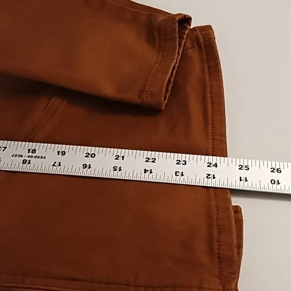 DG2 Diane Glimen Rich Rust Stretch Canvas Jacket with Brass Details - Picture 7 of 16